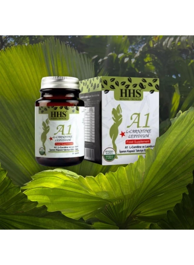 أتش أتش أس مكمل غذائي عشبي لفقدان الوزن من HHS A1 L-carnitine Lepidium - 30 كبسولة - Image 5